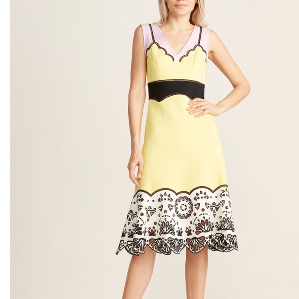 Laser cut Color Block Dress